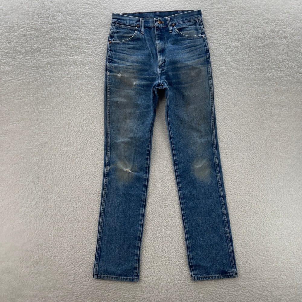 Wrangler Jeans Mens 30x34* Blue Cowboy Cut Slim Fit 936DEN Faded Whisker Rodeo